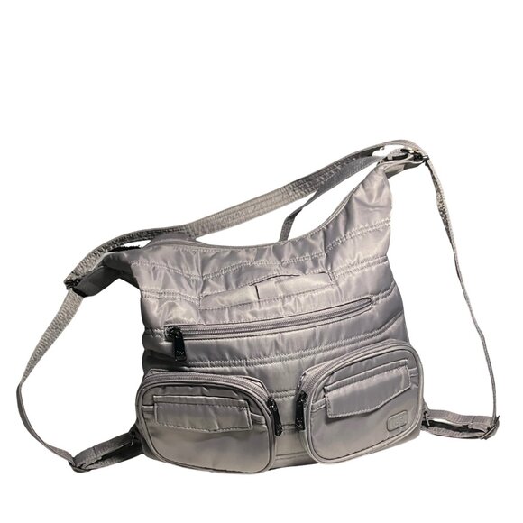 Lug Zipliner Quilted Crossbody Shoulder Bag in Gray – Lightweight Travel Organiz - Picture 7 of 16
